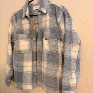 Hollister Gray and Cream Plaid Jacket